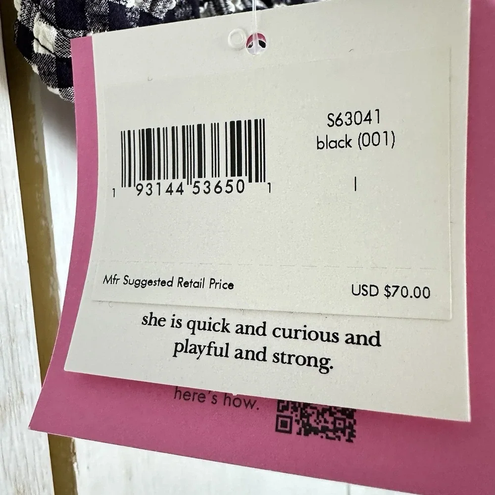 Kate Spade New York Women's Classic‎ Check-Print Bikini Bottoms Size Large New